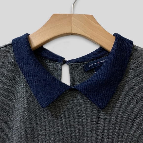 Tommy Hilfiger Collar Sweater - Grey/Navy - Picture 2 of 5